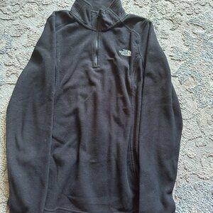 north face dark grey quarter zip fleece